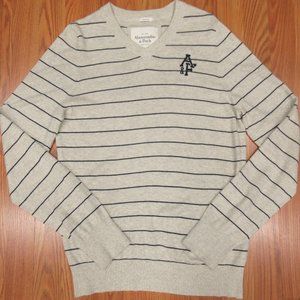 ABERCROMBIE & FITCH LIGHTWEIGHT MUSCLE FIT SWEATER STRIPED Sz LARGE, L